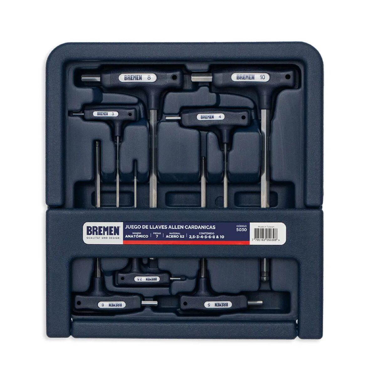 01 Juego Llaves Allen T - 2.5 a 10 mm - Bremen 5030 - Imagen 1